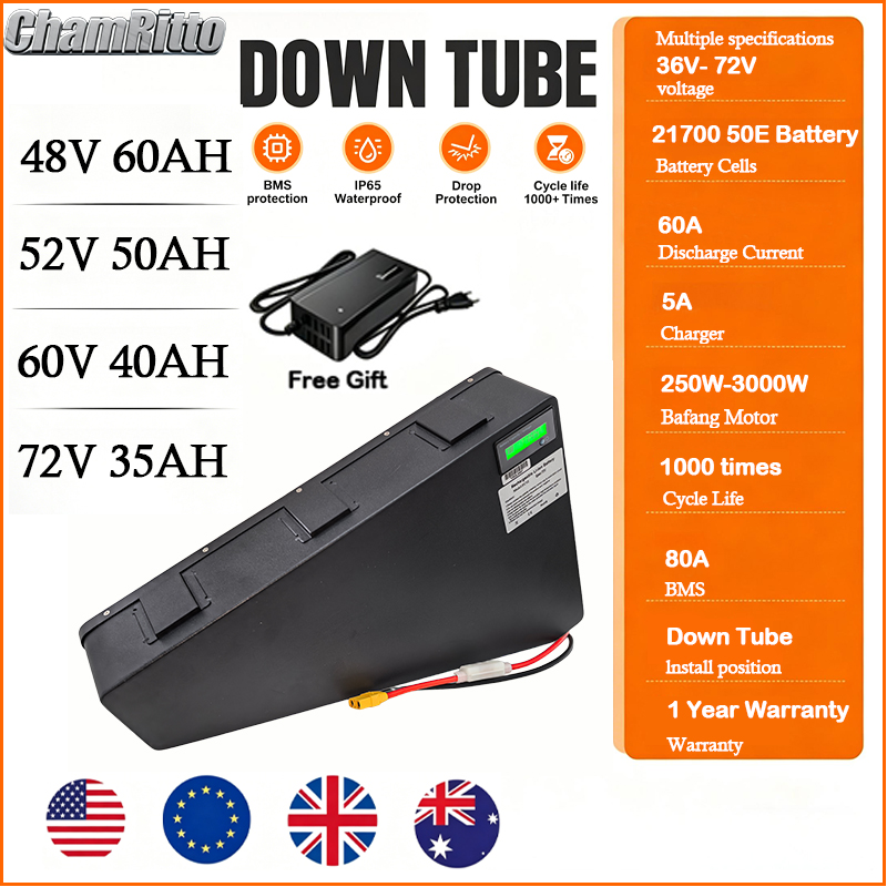 전기 자전거 60V 72V 3000W 삼각형 배터리 3 - 72V 50Ah 21700 Lithium Battery 리뷰 및 가격