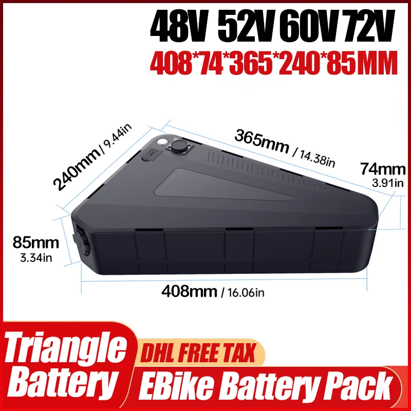 전기 자전거 60V 72V 삼각형 차므라이더 배터리 3 - 72V 50Ah 21700 Lithium Battery 리뷰 및 가격