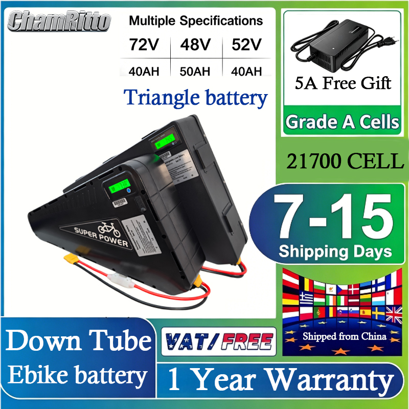 72V 챔 라이더 3000W 전기 자전거 삼각형 배터리 - 72V 50Ah 21700 Lithium Battery 리뷰 및 가격