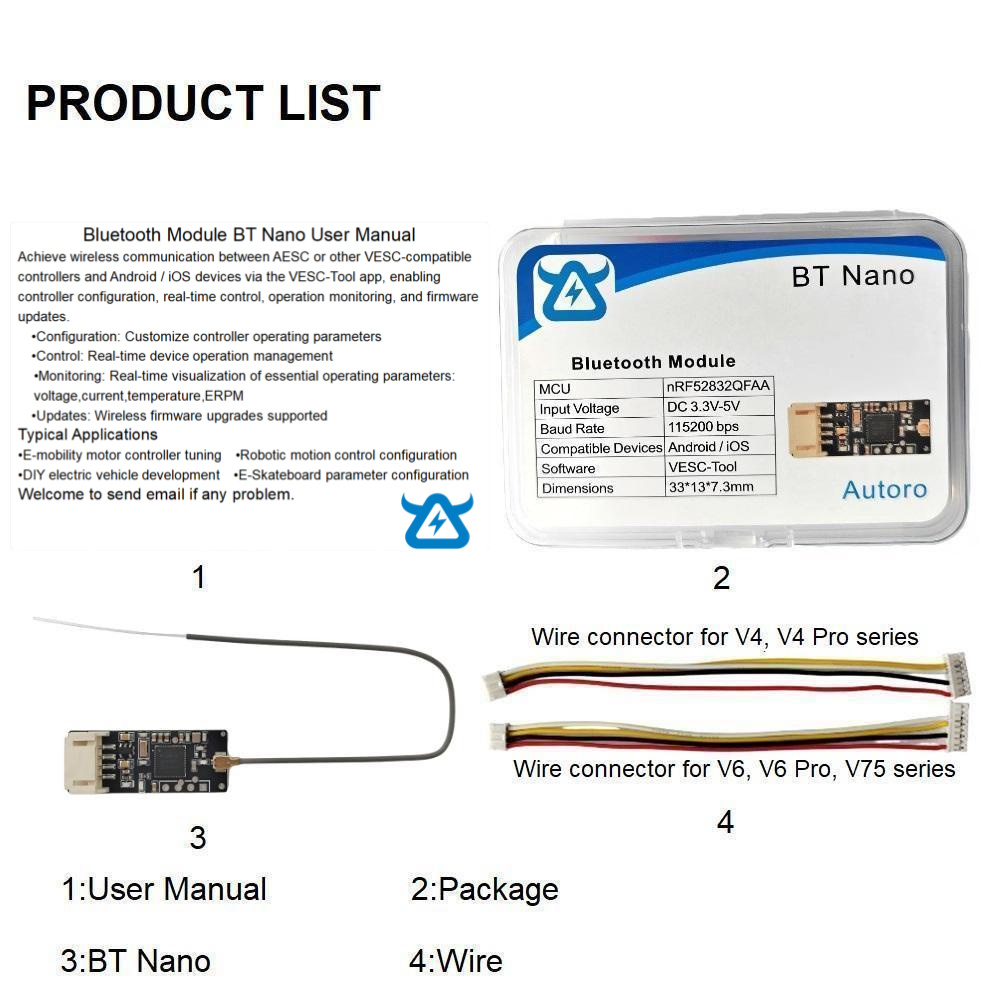 Autoro BT Nano 무선 블루투스 모듈 어댑터, - Vesc 75300 Controller 리뷰 및 가격