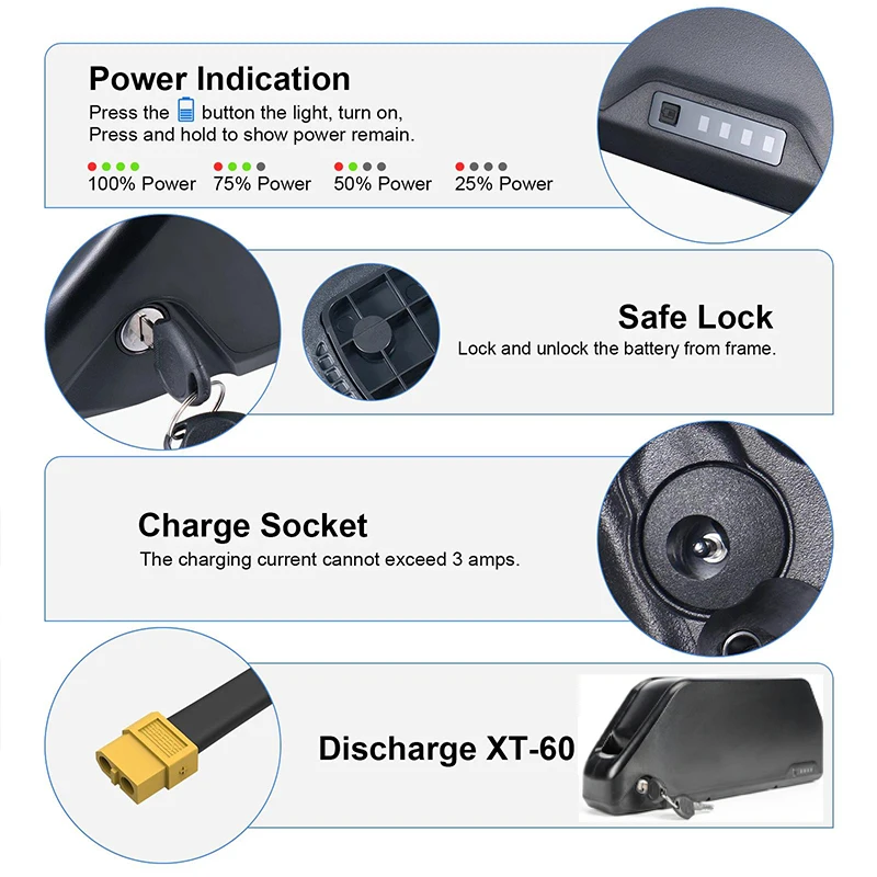 전기 자전거용 배터리, 36V, 48V, 52V, 30 - 72V 50Ah 21700 Lithium Battery 리뷰 및 가격